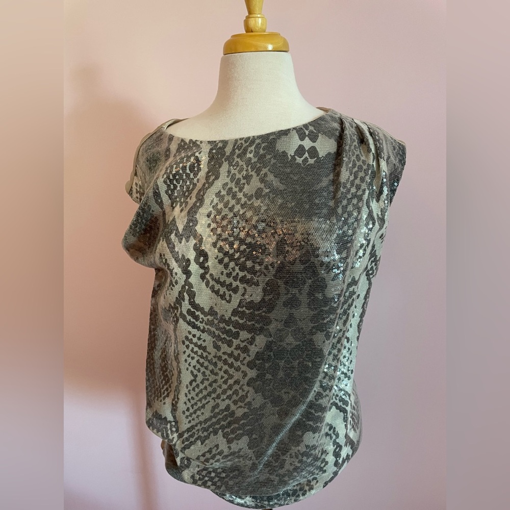 Fun Sequin Snake Print Top
